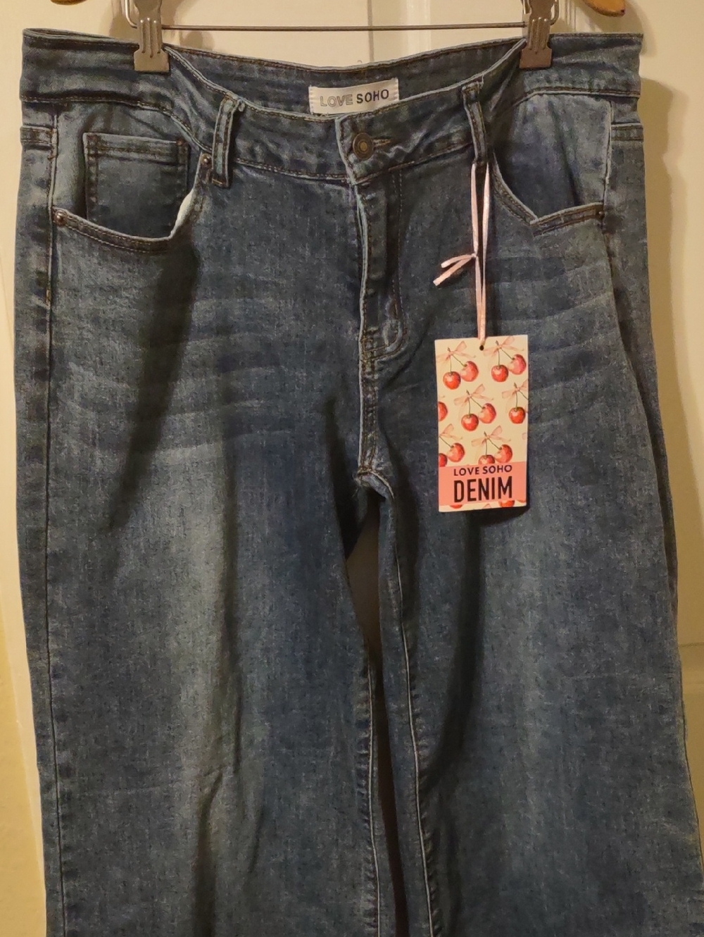 Love Soho Denim Low Rise Wide Leg Juniors Jeans Size 15 New - Picture 2 of 6